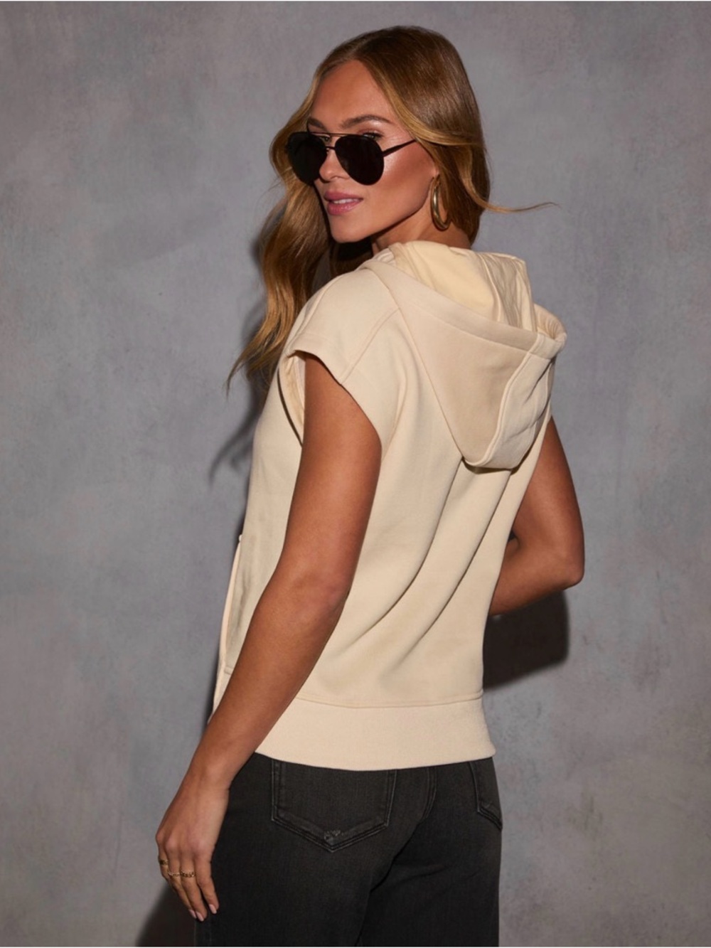 VICI Serena Half Zip Hooded Sweatshirt | Like New | Cozy Neutral Pullover - Picture 2 of 6